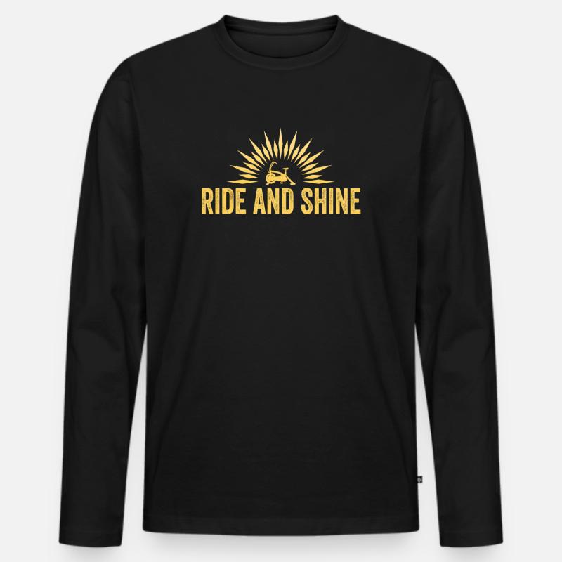 Ride And Shine - Männer Premium Bio Langarmshirt - Schwarz