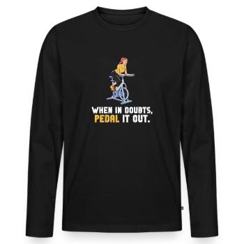 Wenn es zweifelt, treten Sie es aus - Männer Premium Bio Langarmshirt - Schwarz - Vorne - Nico (187cm)