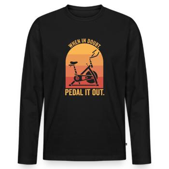Wenn es zweifelt, treten Sie es aus - Männer Premium Bio Langarmshirt - Schwarz - Vorne - Nico (187cm)