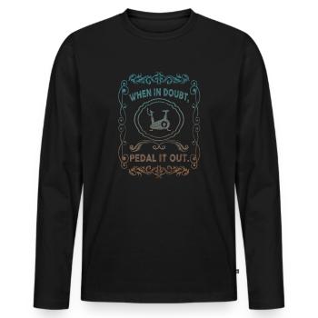 Wenn es zweifelt, treten Sie es aus - Männer Premium Bio Langarmshirt - Schwarz - Vorne - Nico (187cm)