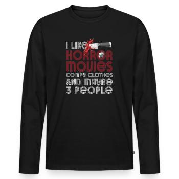 I Like Horror Movies Comfy Clothes - Men's Premium Organic Long Sleeve Shirt - black - Front - Nico (187cm)