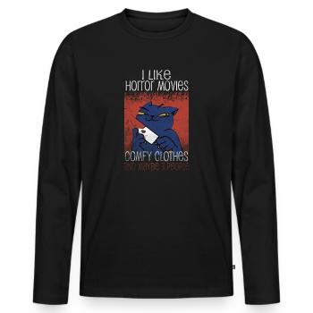 I Like Horror Movies Comfy Clothes - Men's Premium Organic Long Sleeve Shirt - black - Front - Nico (187cm)