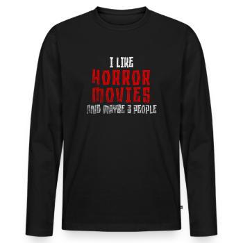 I Like Horror Movies Comfy Clothes - Men's Premium Organic Long Sleeve Shirt - black - Front - Nico (187cm)