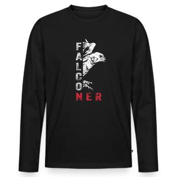 Le faucon entraîne la chasse au faucon entraîne les faucons - T-shirt manches longues Premium bio Homme - noir - Devant - Nico (187cm)