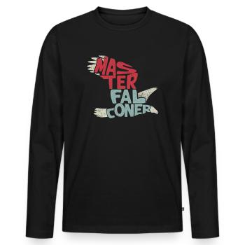 Falkenzüge Falkenjagd Züge Falken - Männer Premium Bio Langarmshirt - Schwarz - Vorne - Nico (187cm)