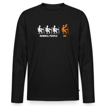 Le faucon entraîne la chasse au faucon entraîne les faucons - T-shirt manches longues Premium bio Homme - noir - Devant - Nico (187cm)