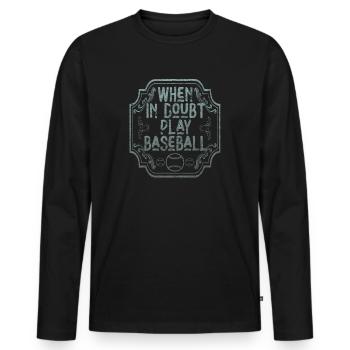 Softball When In Doubt Jouer au baseball Hommes Femmes - T-shirt manches longues Premium bio Homme - noir - Devant - Nico (187cm)