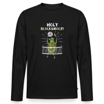 Holy Blockamole Volleyball Avocado - Männer Premium Bio Langarmshirt - Schwarz - Vorne - Nico (187cm)