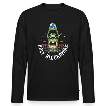 Holy Blockamole Volleyball Avocado - Men's Premium Organic Long Sleeve Shirt - black - Front - Nico (187cm)