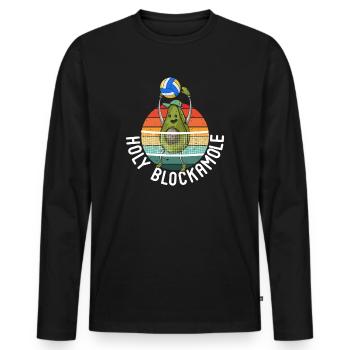 Holy Blockamole Volleyball Avocado - Men's Premium Organic Long Sleeve Shirt - black - Front - Nico (187cm)