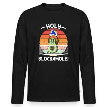 Holy Blockamole Volleyball Avocado - Men's Premium Organic Long Sleeve Shirt - black - Front - Nico (187cm)