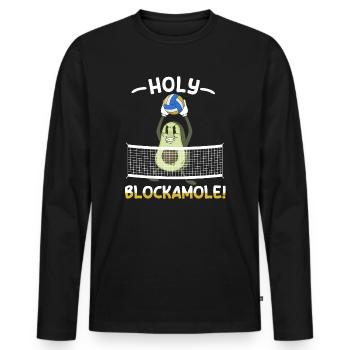 Holy Blockamole Volleyball Avocado - Men's Premium Organic Long Sleeve Shirt - black - Front - Nico (187cm)