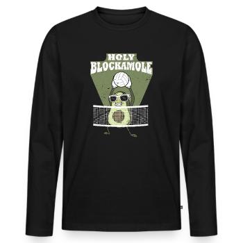 Holy Blockamole Volleyball Avocado - Men's Premium Organic Long Sleeve Shirt - black - Front - Nico (187cm)