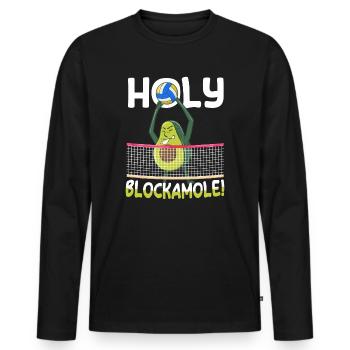 Holy Blockamole Volleyball Avocado - Männer Premium Bio Langarmshirt - Schwarz - Vorne - Nico (187cm)