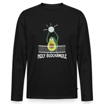 Holy Blockamole Volleyball Avocado - Men's Premium Organic Long Sleeve Shirt - black - Front - Nico (187cm)