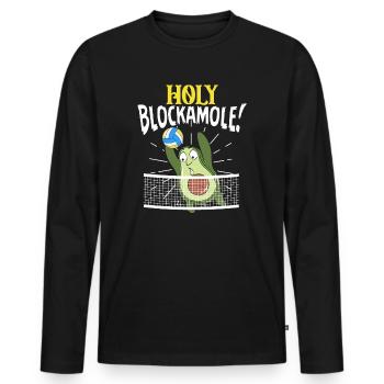 Holy Blockamole Volleyball Avocado - Men's Premium Organic Long Sleeve Shirt - black - Front - Nico (187cm)
