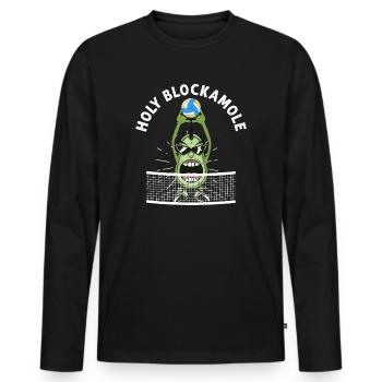 Holy Blockamole Volleyball Avocado - Men's Premium Organic Long Sleeve Shirt - black - Front - Nico (187cm)