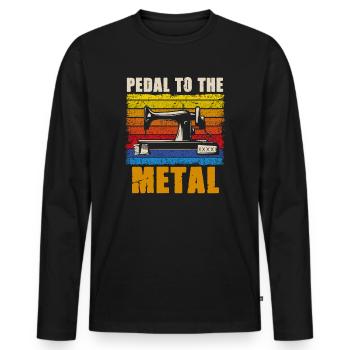 Pedal To The Metal Sewing Machine Quilting Women - Men's Premium Organic Long Sleeve Shirt - black - Front - Nico (187cm)