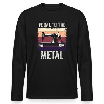 Pedal To The Metal Sewing Machine Quilting Women - Men's Premium Organic Long Sleeve Shirt - black - Front - Nico (187cm)