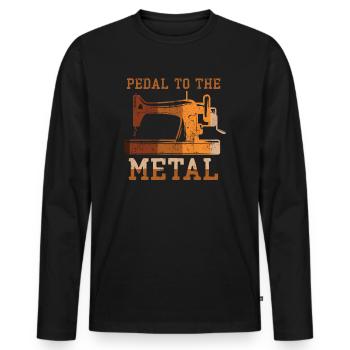 Pedal To The Metal Sewing Machine Quilting Women - Men's Premium Organic Long Sleeve Shirt - black - Front - Nico (187cm)
