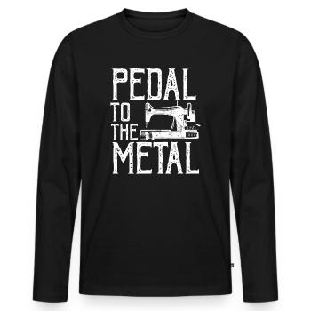 Pedal To The Metal Sewing Machine Quilting Women - Men's Premium Organic Long Sleeve Shirt - black - Front - Nico (187cm)