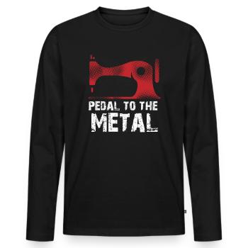 Pedal To The Metal Sewing Machine Quilting Women - Men's Premium Organic Long Sleeve Shirt - black - Front - Nico (187cm)