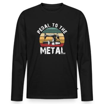 Pedal To The Metal Sewing Machine Quilting Women - Men's Premium Organic Long Sleeve Shirt - black - Front - Nico (187cm)