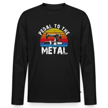 Pedal To The Metal Sewing Machine Quilting Women - Men's Premium Organic Long Sleeve Shirt - black - Front - Nico (187cm)