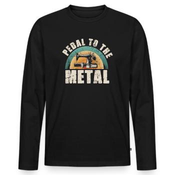 Pedal To The Metal Sewing Machine Quilting Women - Men's Premium Organic Long Sleeve Shirt - black - Front - Nico (187cm)