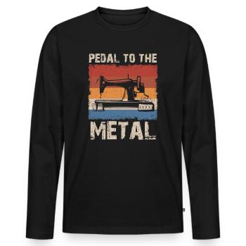 Pedal To The Metal Sewing Machine Quilting Women - Men's Premium Organic Long Sleeve Shirt - black - Front - Nico (187cm)