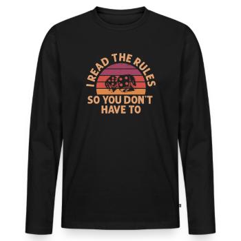 J’ai lu les règles pour que vous n’ayez pas à le faire - T-shirt manches longues Premium bio Homme - noir - Devant - Nico (187cm)