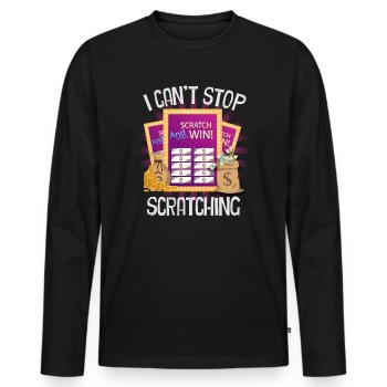 Ich kann nicht aufhören zu kratzen - Männer Premium Bio Langarmshirt - Schwarz - Vorne - Nico (187cm)