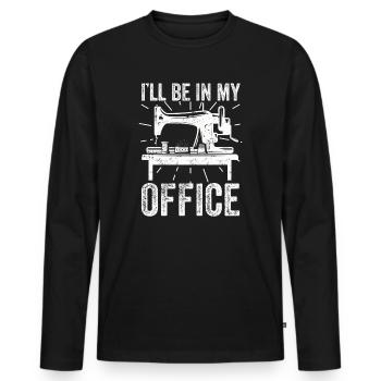 Pedal To The Metal Sewing Machine Quilting Women - Men's Premium Organic Long Sleeve Shirt - black - Front - Nico (187cm)