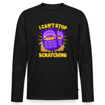 Ich kann nicht aufhören zu kratzen - Männer Premium Bio Langarmshirt - Schwarz - Vorne - Nico (187cm)