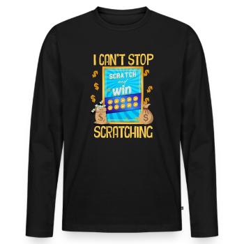 Ich kann nicht aufhören zu kratzen - Männer Premium Bio Langarmshirt - Schwarz - Vorne - Nico (187cm)