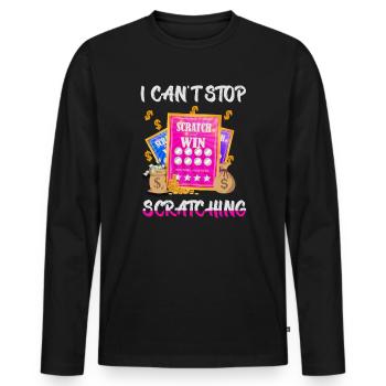 Ich kann nicht aufhören zu kratzen - Männer Premium Bio Langarmshirt - Schwarz - Vorne - Nico (187cm)