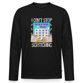 Ich kann nicht aufhören zu kratzen - Männer Premium Bio Langarmshirt - Schwarz - Vorne - Nico (187cm)