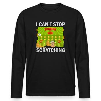 Ich kann nicht aufhören zu kratzen - Männer Premium Bio Langarmshirt - Schwarz - Vorne - Nico (187cm)