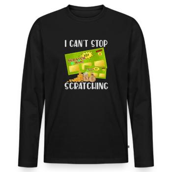 Ich kann nicht aufhören zu kratzen - Männer Premium Bio Langarmshirt - Schwarz - Vorne - Nico (187cm)