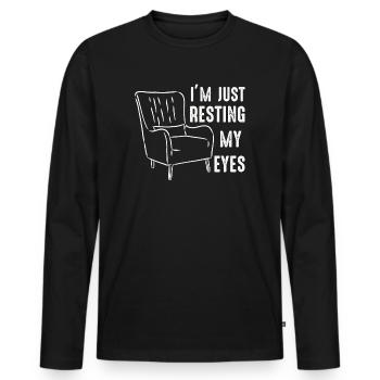 I'm Just Resting My Eyes - Men's Premium Organic Long Sleeve Shirt - black - Front - Nico (187cm)