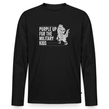 Purple Up Militaire Fort Enfant Enfants Soutien - T-shirt manches longues Premium bio Homme - noir - Devant - Nico (187cm)