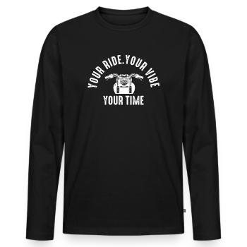 Your Ride Your Vibe Your Time - Men's Premium Organic Long Sleeve Shirt - black - Front - Nico (187cm)