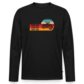 Your Ride Your Vibe Your Time - Men's Premium Organic Long Sleeve Shirt - black - Front - Nico (187cm)