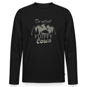 Ne caressez pas les vaches moelleuses - T-shirt manches longues Premium bio Homme - noir - Devant - Nico (187cm)