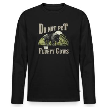 Ne caressez pas les vaches moelleuses - T-shirt manches longues Premium bio Homme - noir - Devant - Nico (187cm)