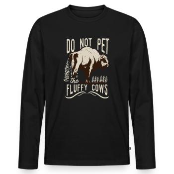 Streicheln Sie nicht die flauschigen Kühe - Männer Premium Bio Langarmshirt - Schwarz - Vorne - Nico (187cm)