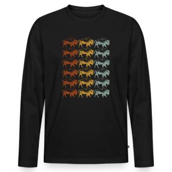 Streicheln Sie nicht die flauschigen Kühe - Männer Premium Bio Langarmshirt - Schwarz - Vorne - Nico (187cm)