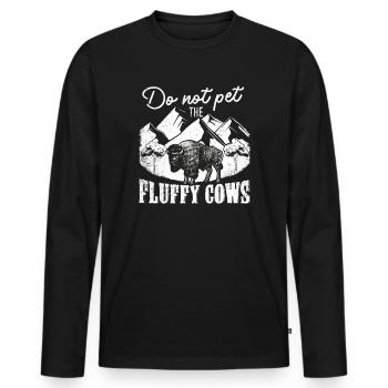 Streicheln Sie nicht die flauschigen Kühe - Männer Premium Bio Langarmshirt - Schwarz - Vorne - Nico (187cm)
