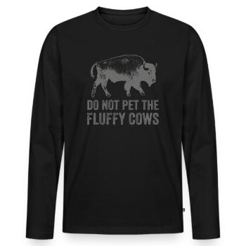 Streicheln Sie nicht die flauschigen Kühe - Männer Premium Bio Langarmshirt - Schwarz - Vorne - Nico (187cm)