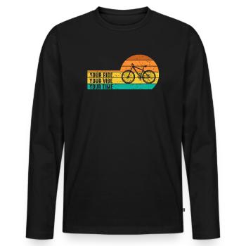 VTT Votre Balade Your Vibe Votre Temps - T-shirt manches longues Premium bio Homme - noir - Devant - Nico (187cm)